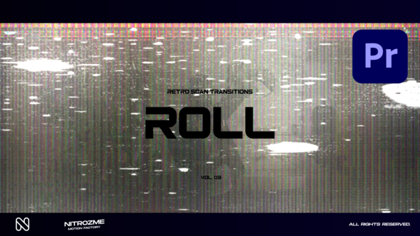Retro Scanlines Roll Transitions Vol. 03 for Premiere Pro