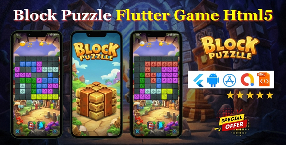 Block Puzzle Flutter Mobile Game App With HTML5 Code