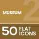 Museum Flat Multicolor Icons