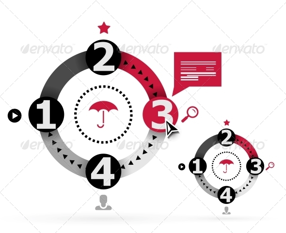 Modern round infographic design template - Web Elements Vectors