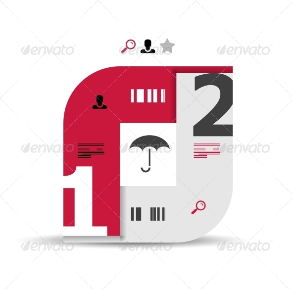 Modern infographic geometric numbered banner - Web Technology