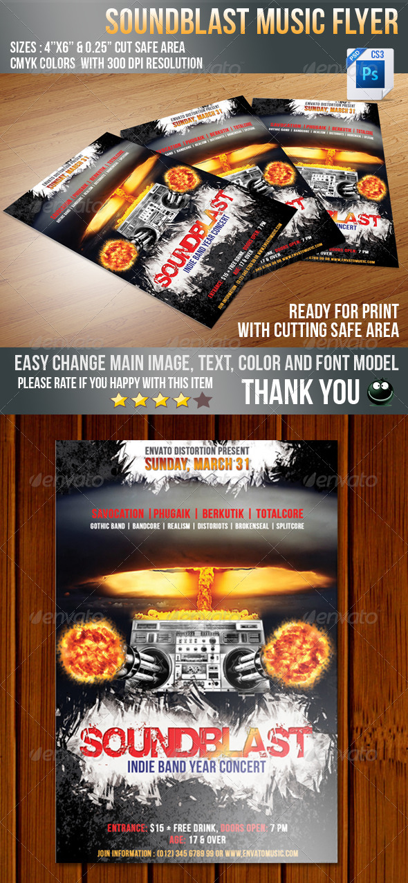 Sound Blaster Flyer - Concerts Events