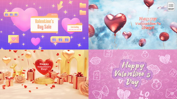 Valentines Day Titles Reveal Pack - MOGRT