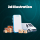 Cargo Delivery 3d Illustration Icon Pack-2
