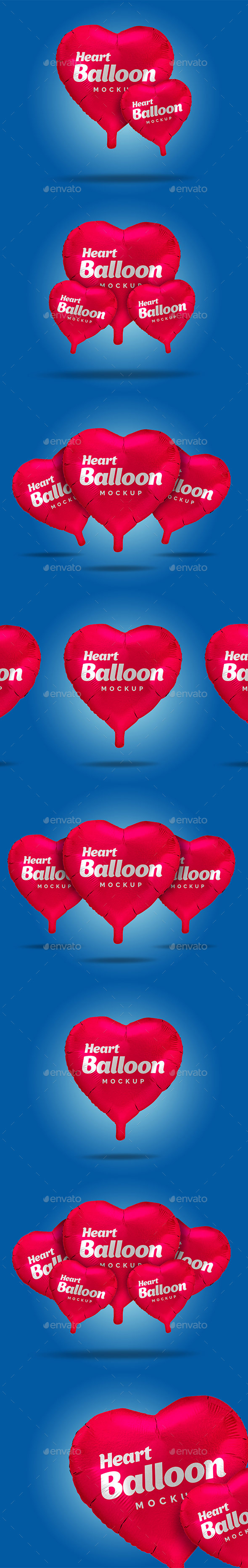 Heart Foil Balloon Mockups