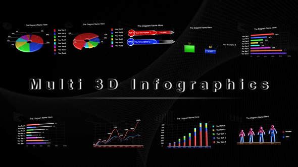 Multi 3D Infographics - VideoHive 3947357