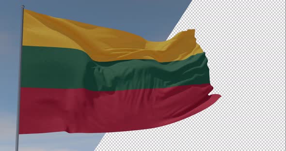 flag Lithuania patriotism national freedom, seamless loop, alpha channel alt