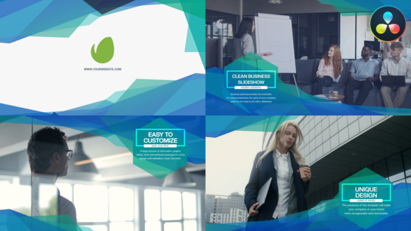 Clean Business Slideshow for DaVinci Resolve