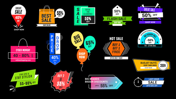 Sales & Discounts Badges Titles template preview