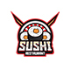 Sushi Restaurant Mascot Logo Template