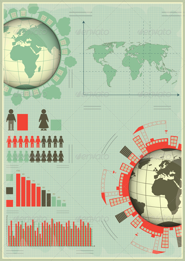 Infographics Planet Earth and Construction - Infographics