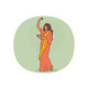 Happy Woman in Indian Clothing Dancing