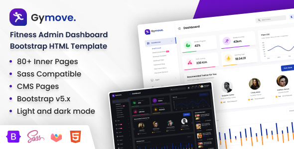 Gymove - Fitness Admin Dashboard Bootstrap HTML Template