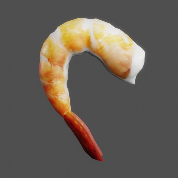 Cooked Shrimp Low poly