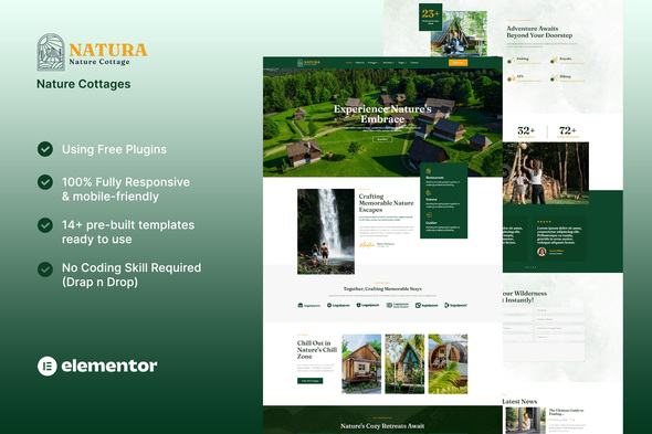 Natura - Nature Cottages Elementor Template Kit