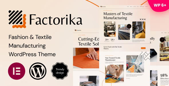 Factorika – Fashion & Textile Manufacturing WordPress Theme