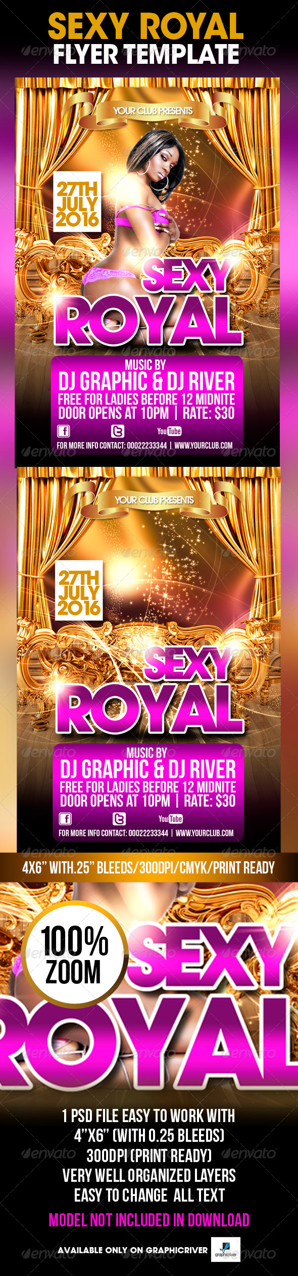 Sexy Royal Flyer Template - Flyers Print Templates