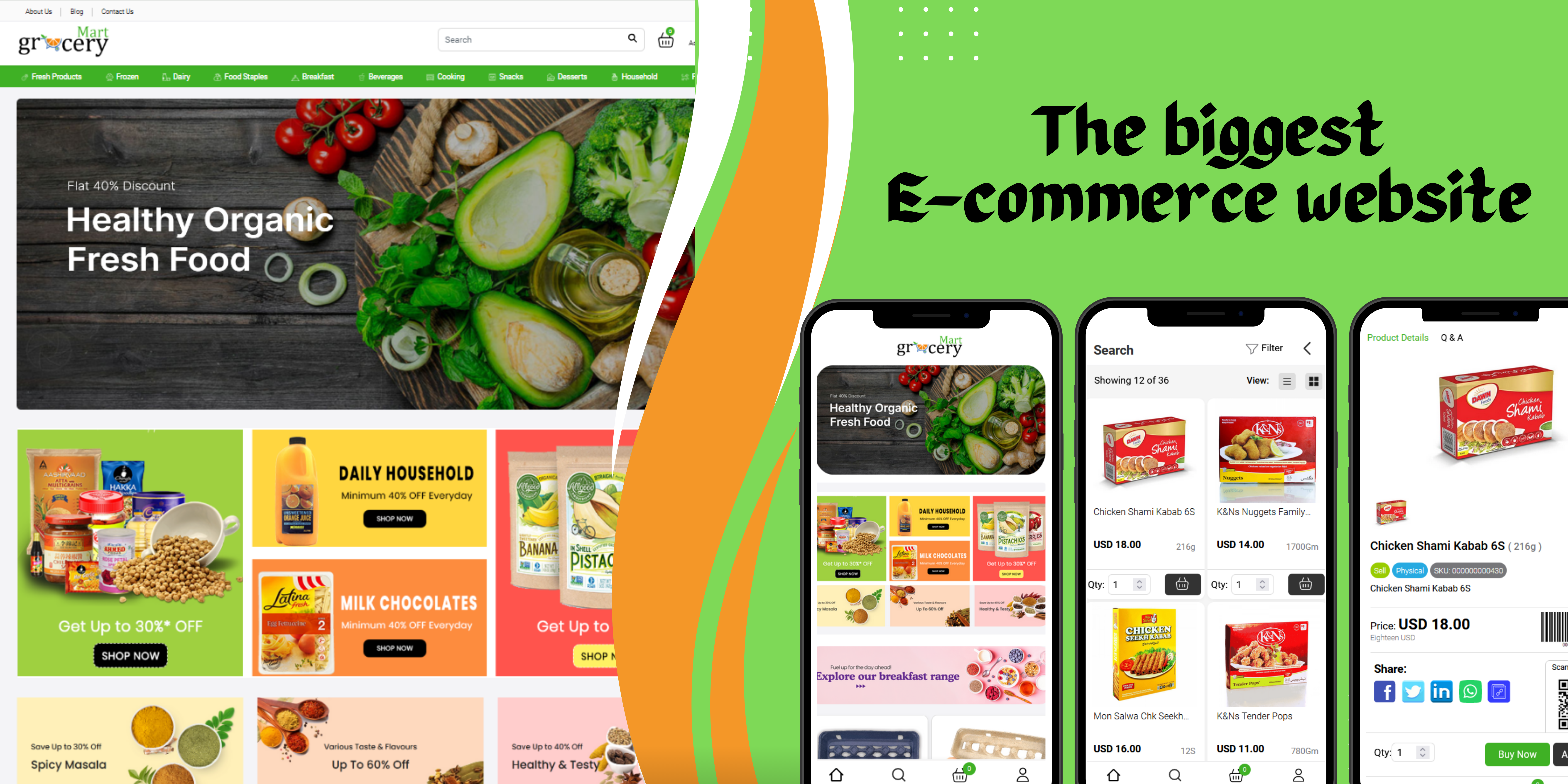 GroceryMart: Multi & Single Vendor Grocery Ecommerce Website