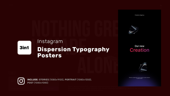Instagram Dispersion Typography Posters