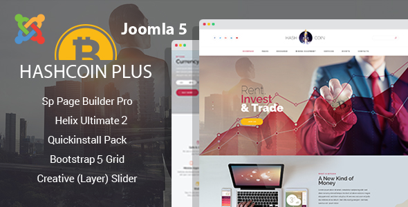 HashCoin Plus - Joomla 5 Bitcoin Crypto Currency Template