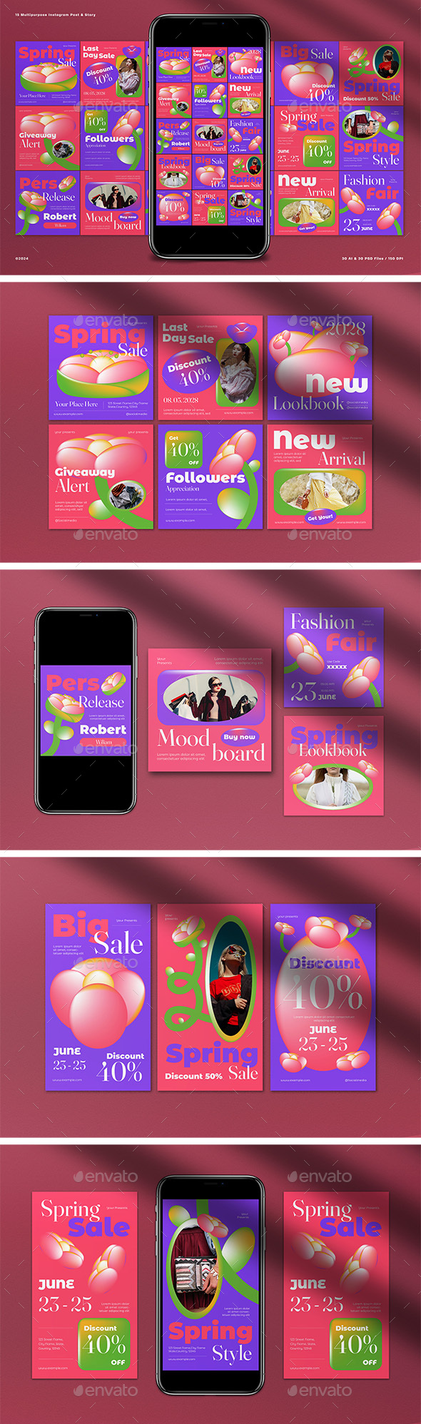 [DOWNLOAD]Pink Gradient Spring Fashion Sale Instagram Pack