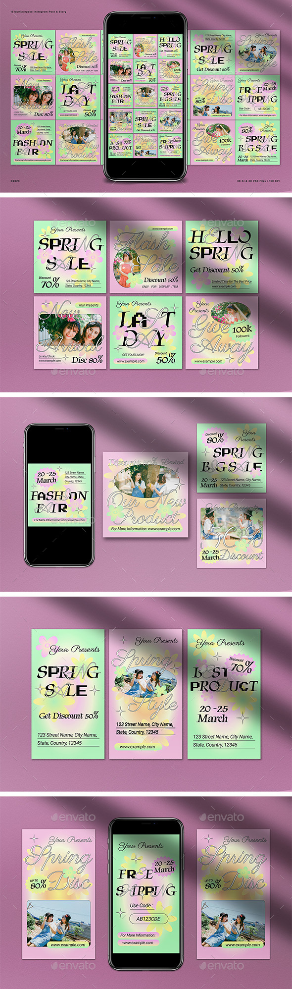 Pink Maximalism Spring Fashion Sale Instagram Pack