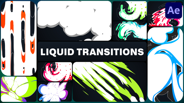 Colorful Liquid Transitions for After Effects Elements template preview