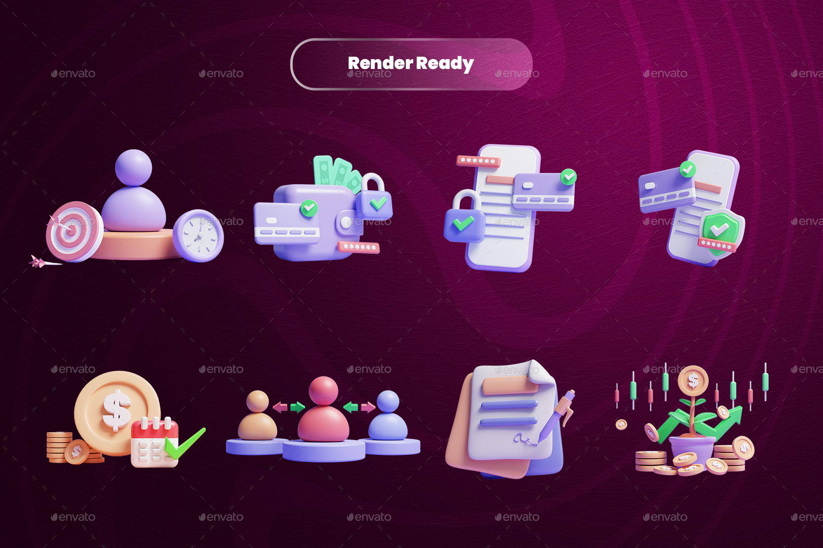 Online marketing 3d Illustration Icon Pack, Graphics | GraphicRiver