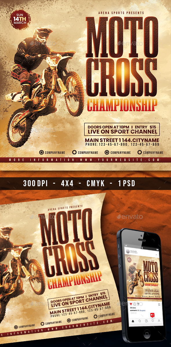 Motocross  Flyer Template