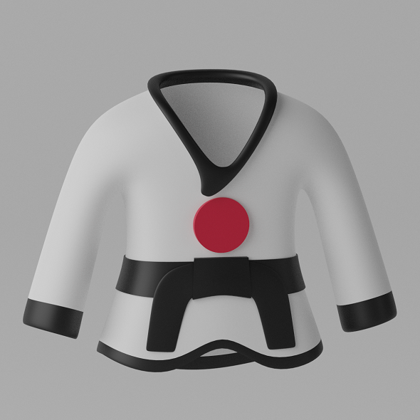 Japanese Karate Uniform Suit 3D model