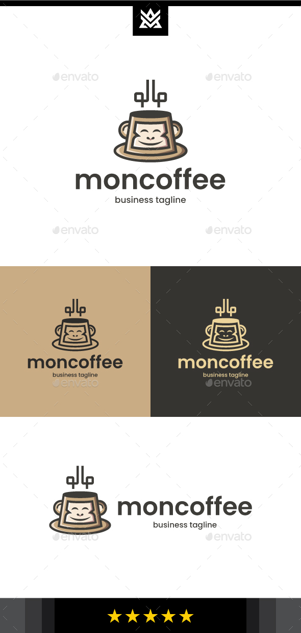 Monkey Coffee Logo Template