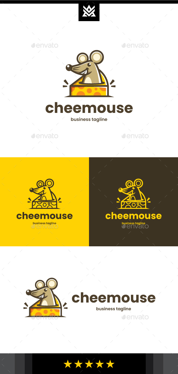 Cheese Mouse Logo Template