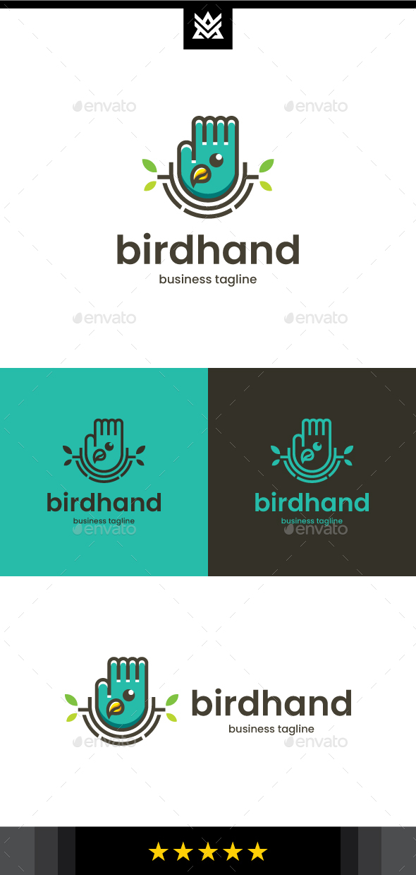 Parrot Hand Logo Template