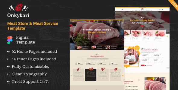 OnkyKari - Butcher, Food and Meat Shop Figma Template by BuddhaThemes