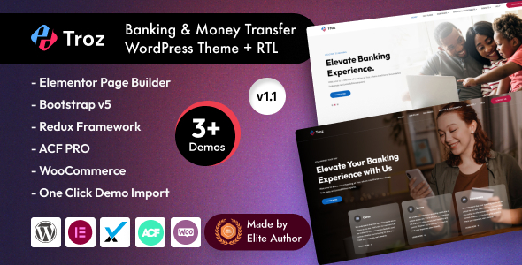 Free download Troz - Banking Finance WordPress Theme