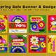 Colorful Cartoon Spring Sale Banner