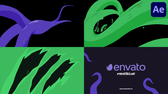 Anime Tentacles Logo Opener for After Effects