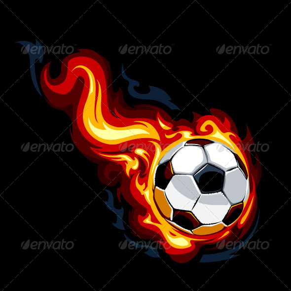 Burning Soccer Ball - Vectors