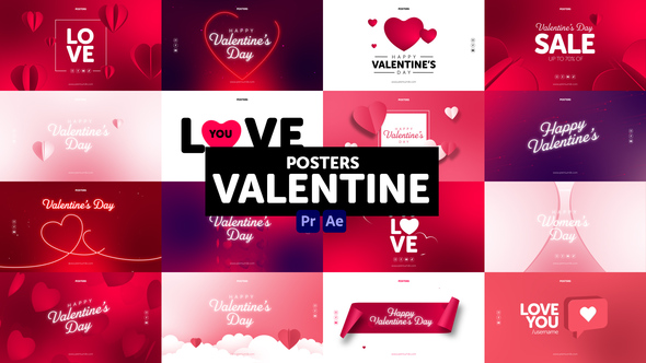 Posters Valentine Elements template preview