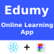 Online Learning Mobile App UI Kit ReactNative Figma FREE Edumy