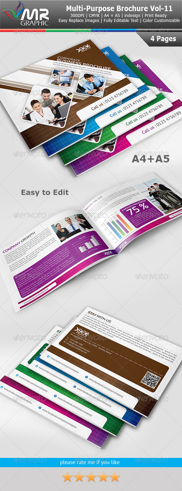 Multipurpose Business Brochure Template Vol-11 - Corporate Brochures