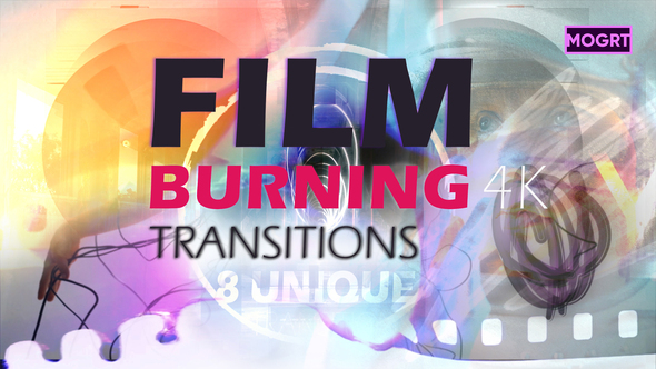 Film Burning Transitions 4K | MOGRT
