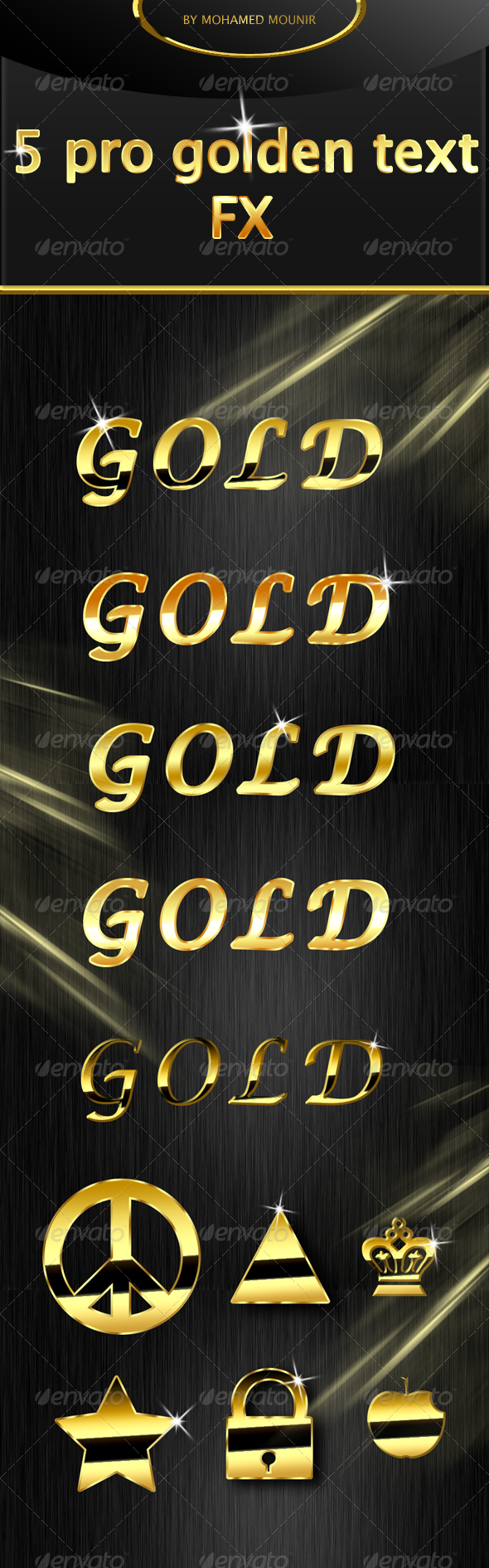 Gold Text Styles - Text Effects Actions