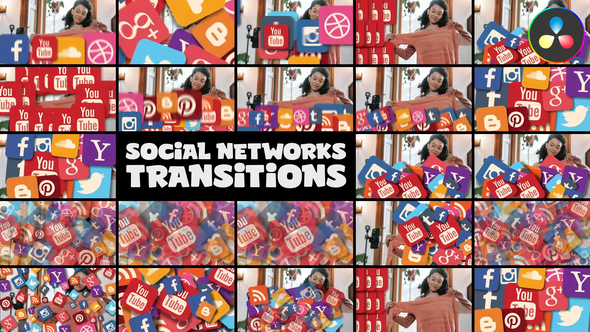 Social Networks Transitions for DaVinci Resolve