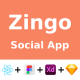 Social App Android iOS Figma XD Sketch FREE React Native Zingo