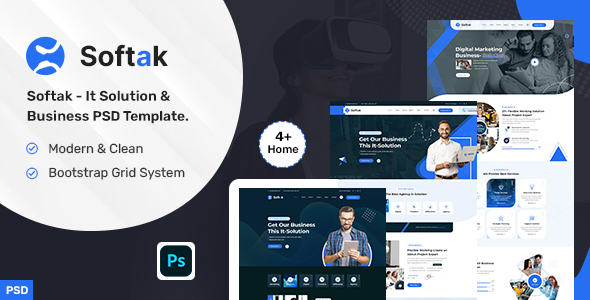 Softak - It Solution & Business PSD Template.