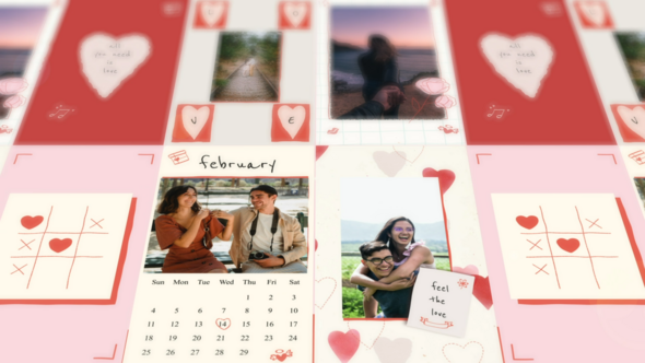 Valentine's Day Stories Video Displays template preview