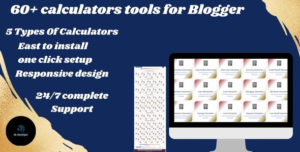 Calculators Tools Studio Built-in Theme+Script for Blogger