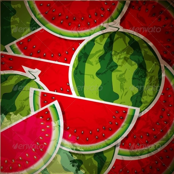 Watermelon Background - Food Objects