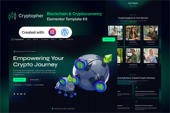 Cryptopher-  Blockchain & Cryptocurrency Elementor Template Kit